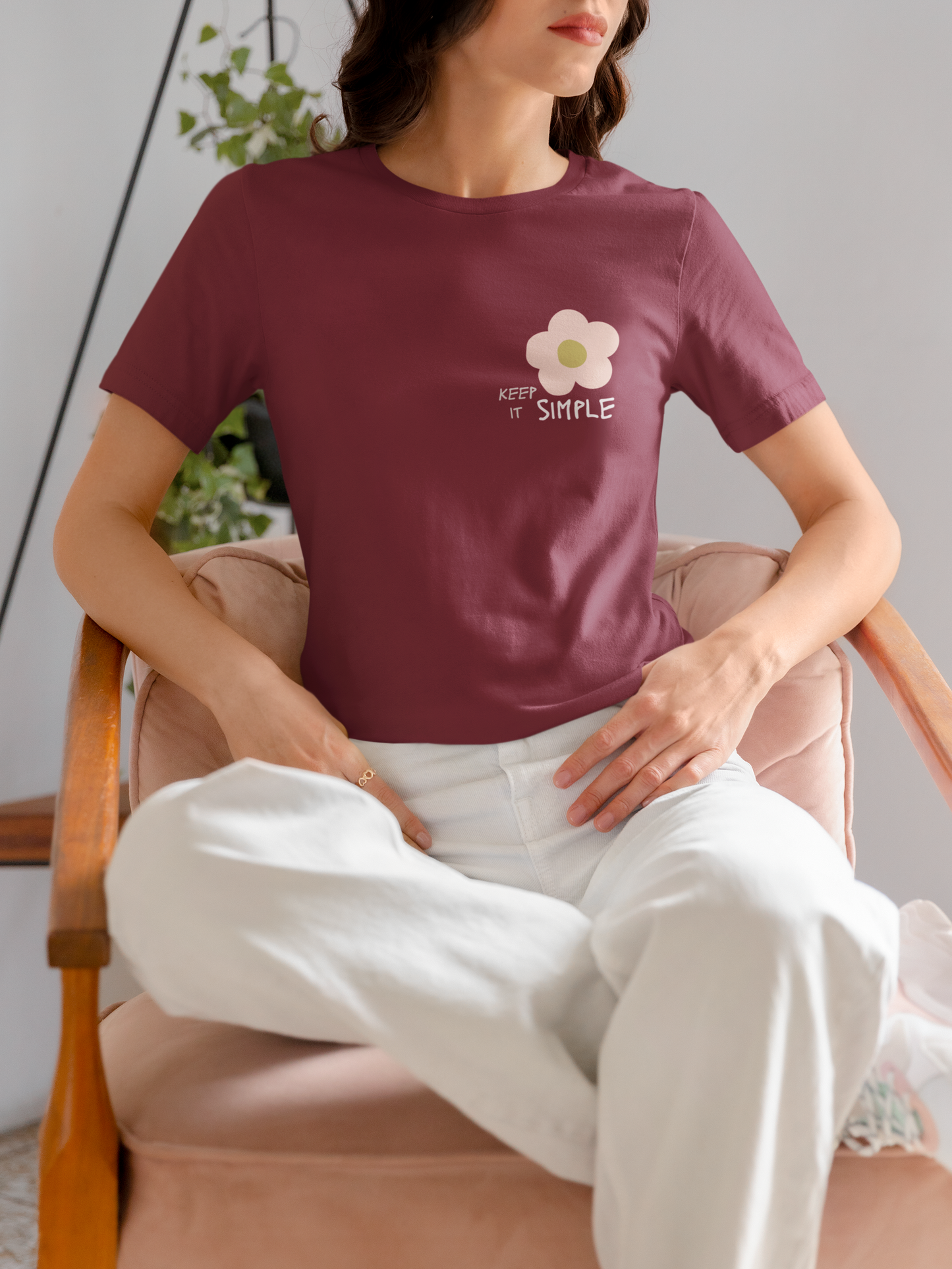 Simple Maroon Regular T-shirt