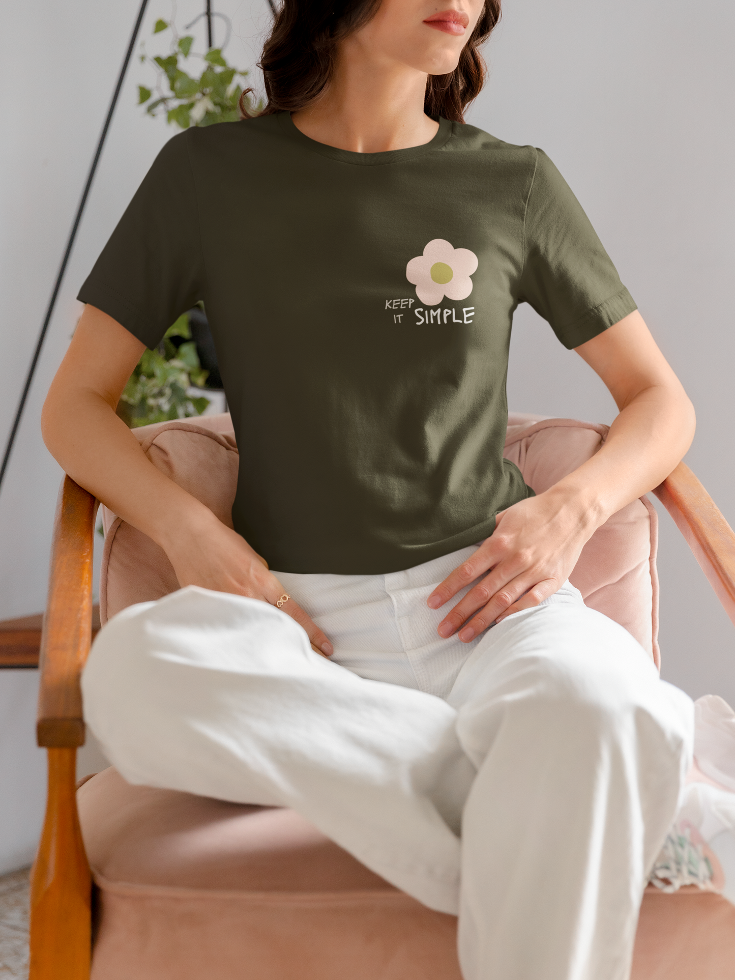 Simple Bottle Green Regular T-shirt