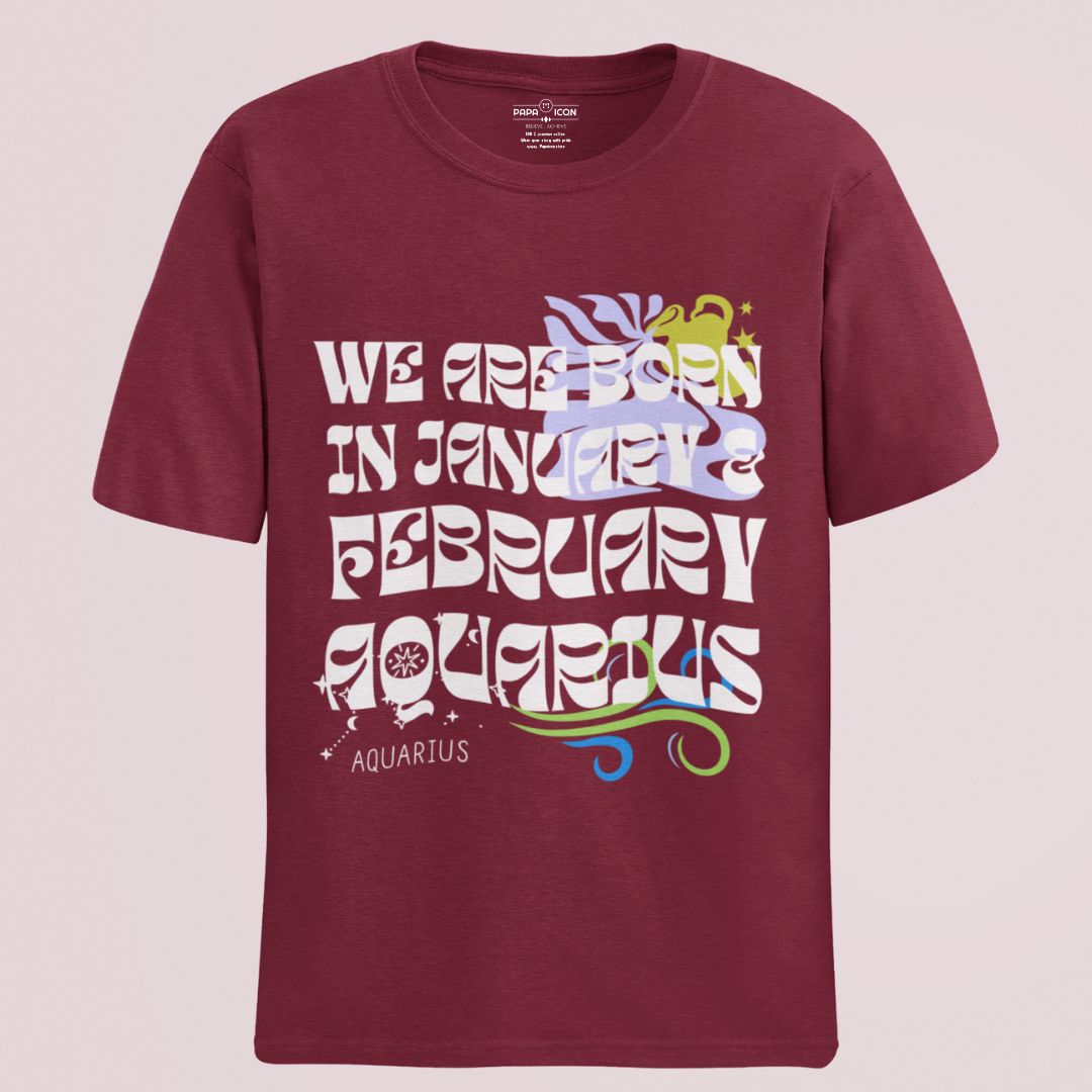 Maroon Aquarius Regular T-shirt