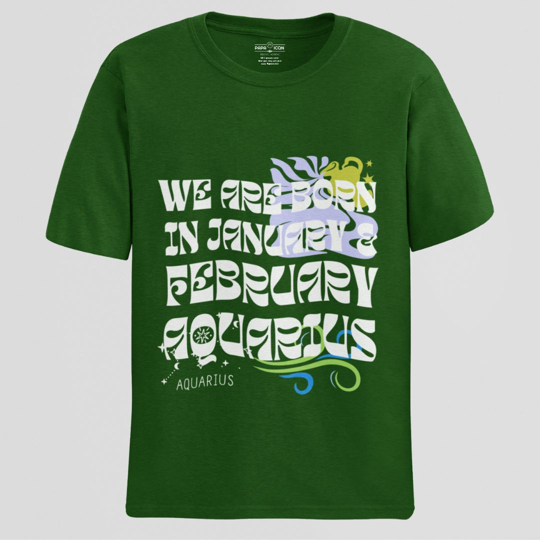 Aquarius Bottle Green Regular T-shirt