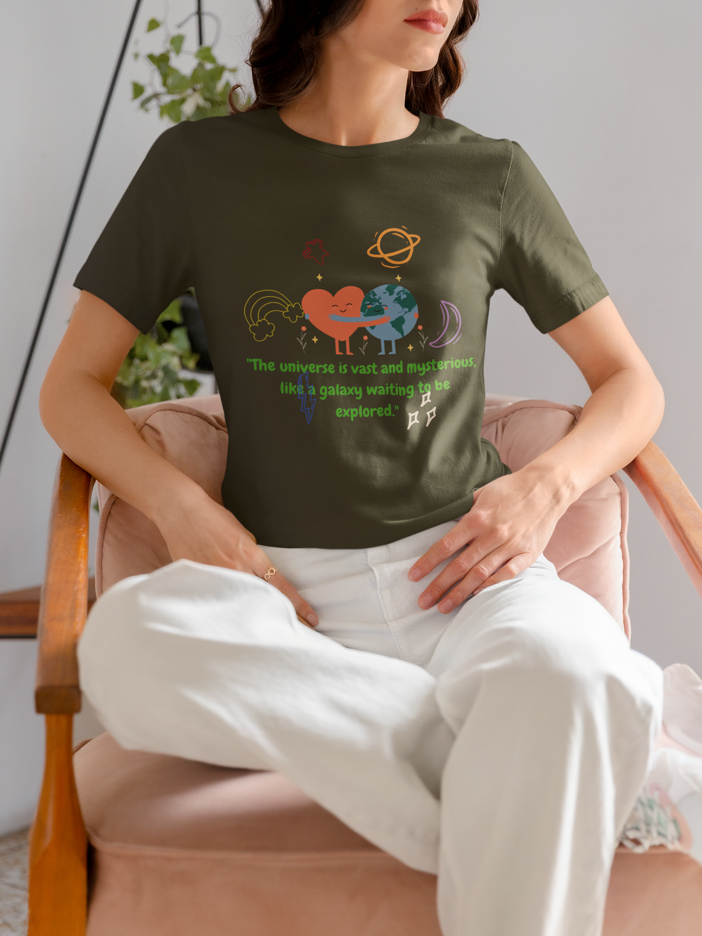Universe Olive Green Regular T-shirt