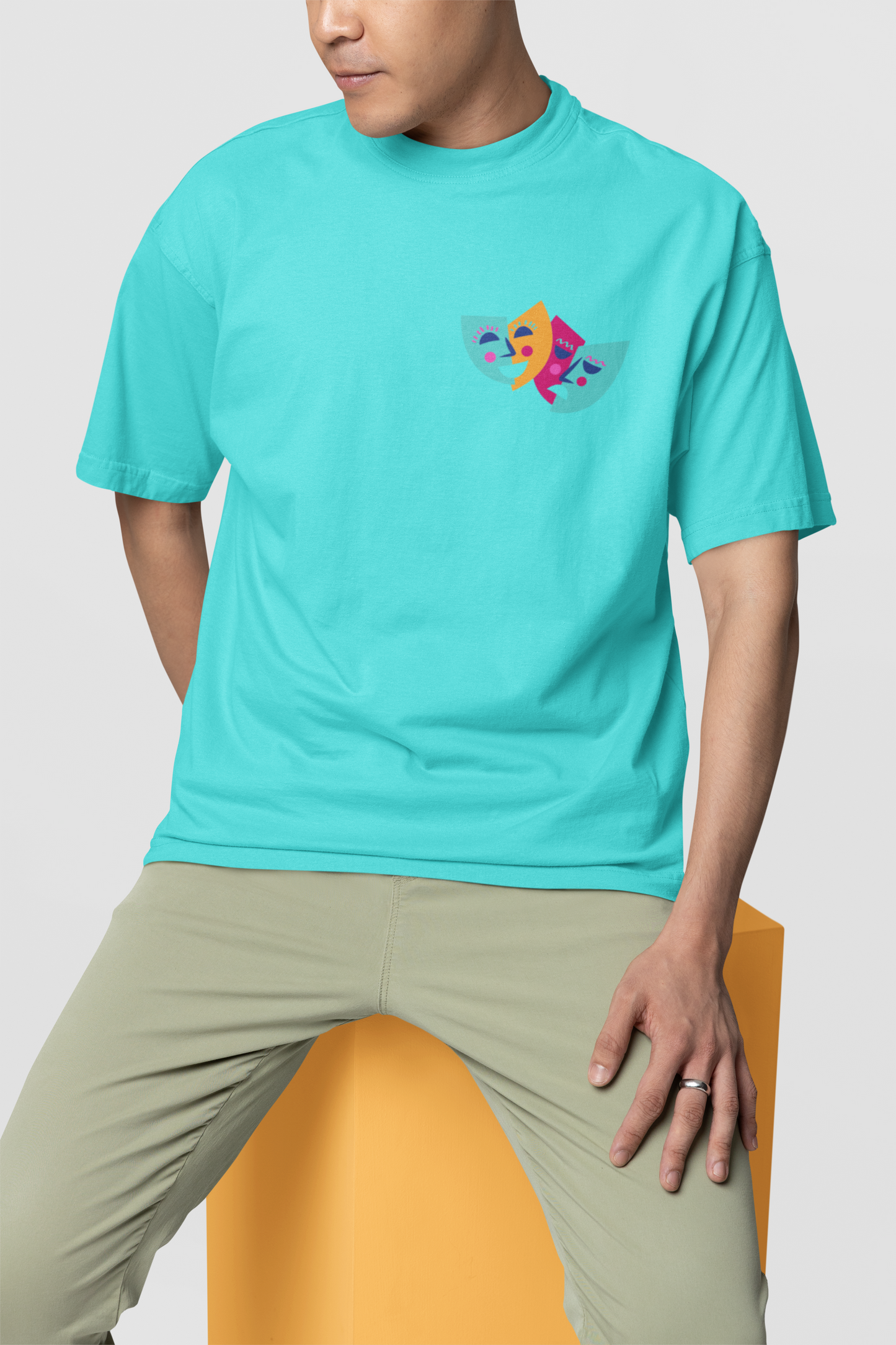 Drama Cyan Oversize T-shirt
