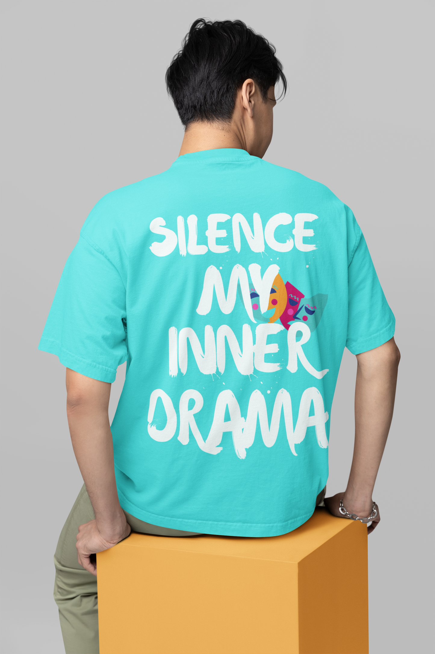 Drama Cyan Oversize T-shirt