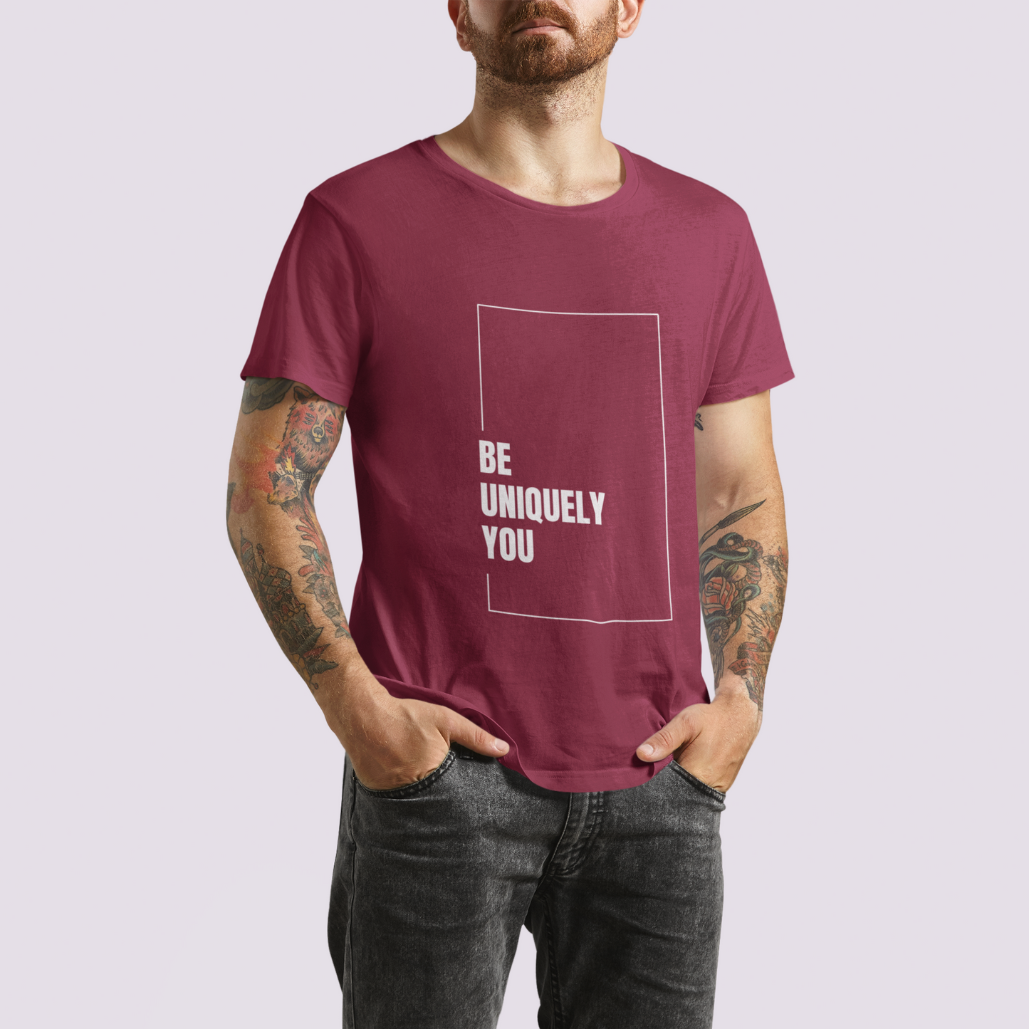 Unique Maroon Regular T-shirt