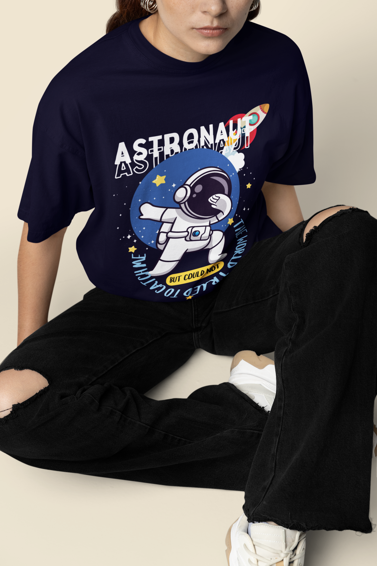Astro Navy Blue Oversize T-shirt