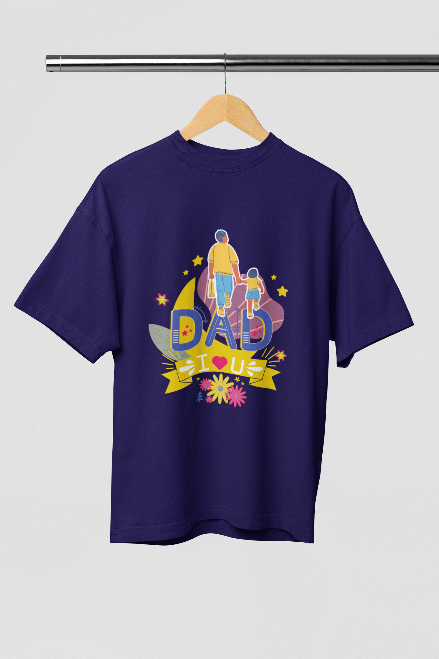 Dad Love Oversize Navy Blue T-shirt