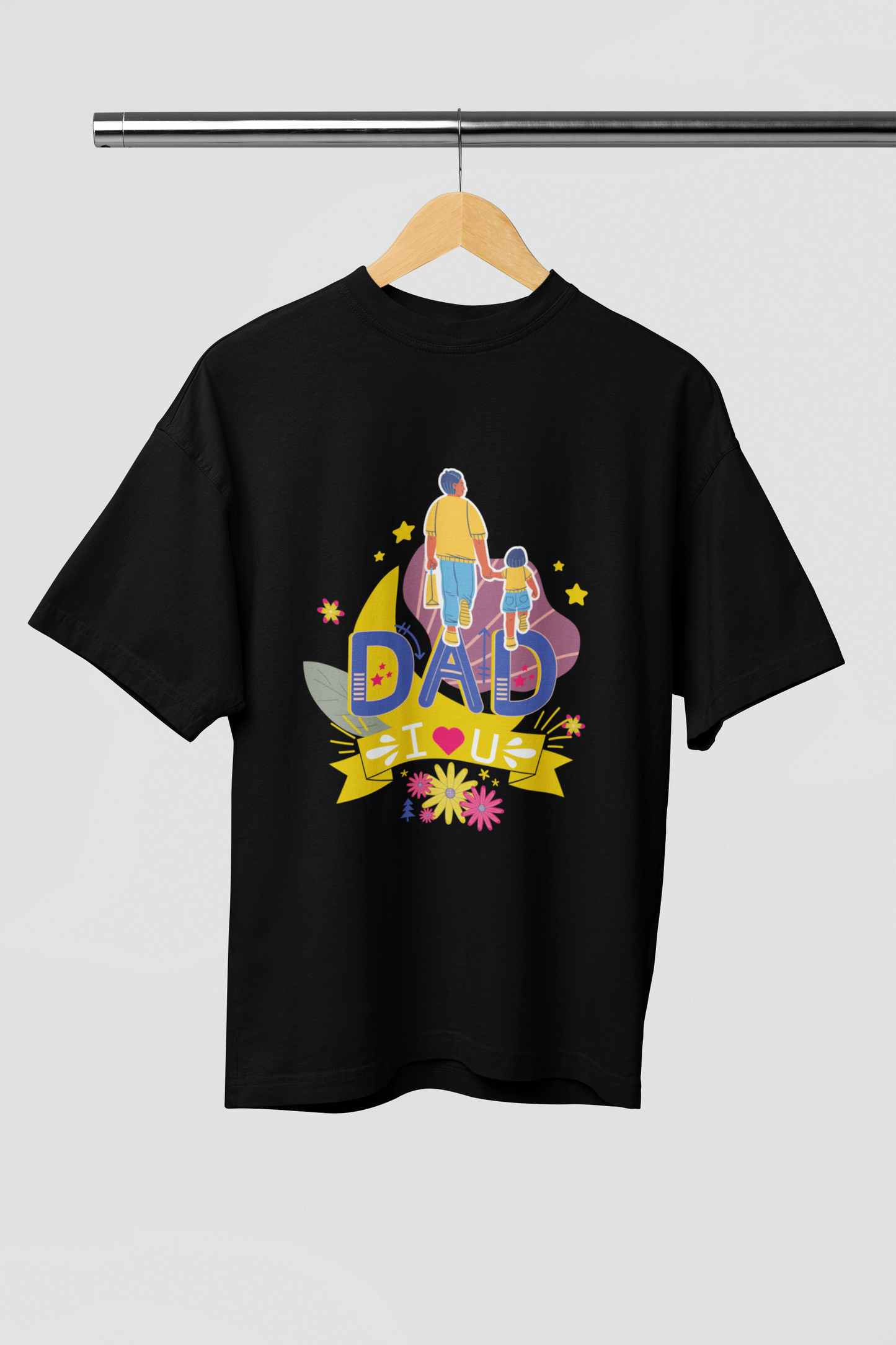 Dad Love Oversize Black T-shirt