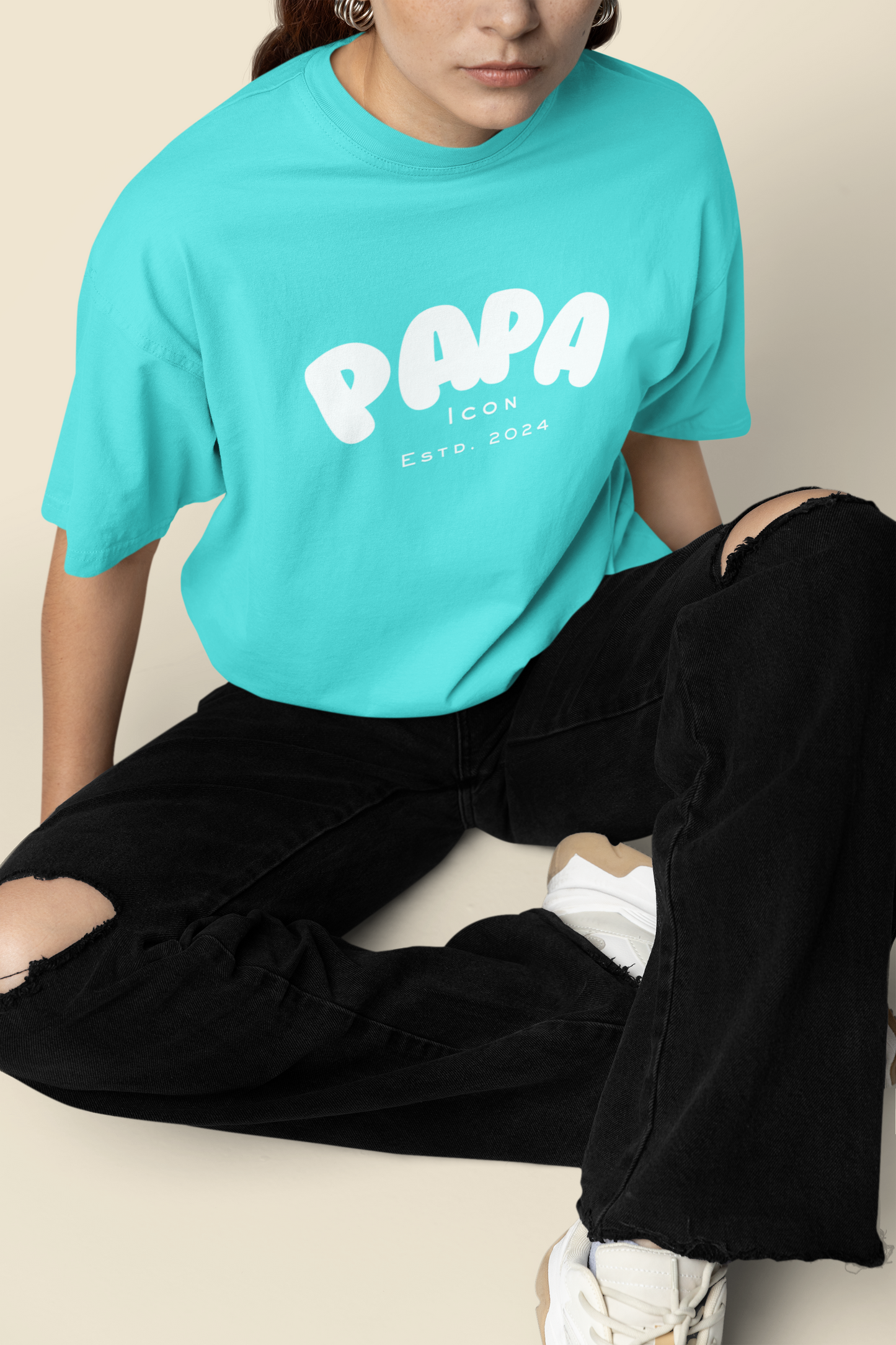 Papa Cyan Oversize T-shirt
