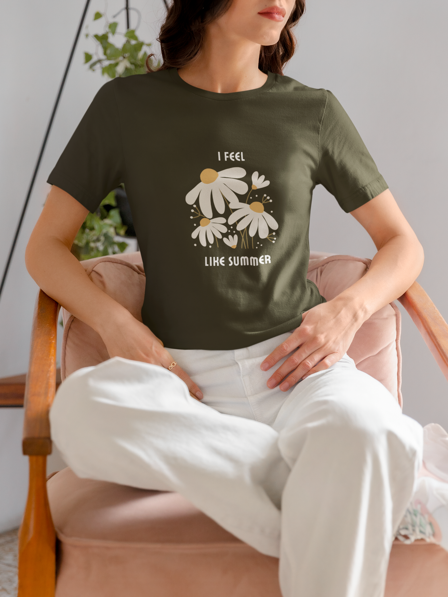 Summer Olive Green Classic Fit T-shirt