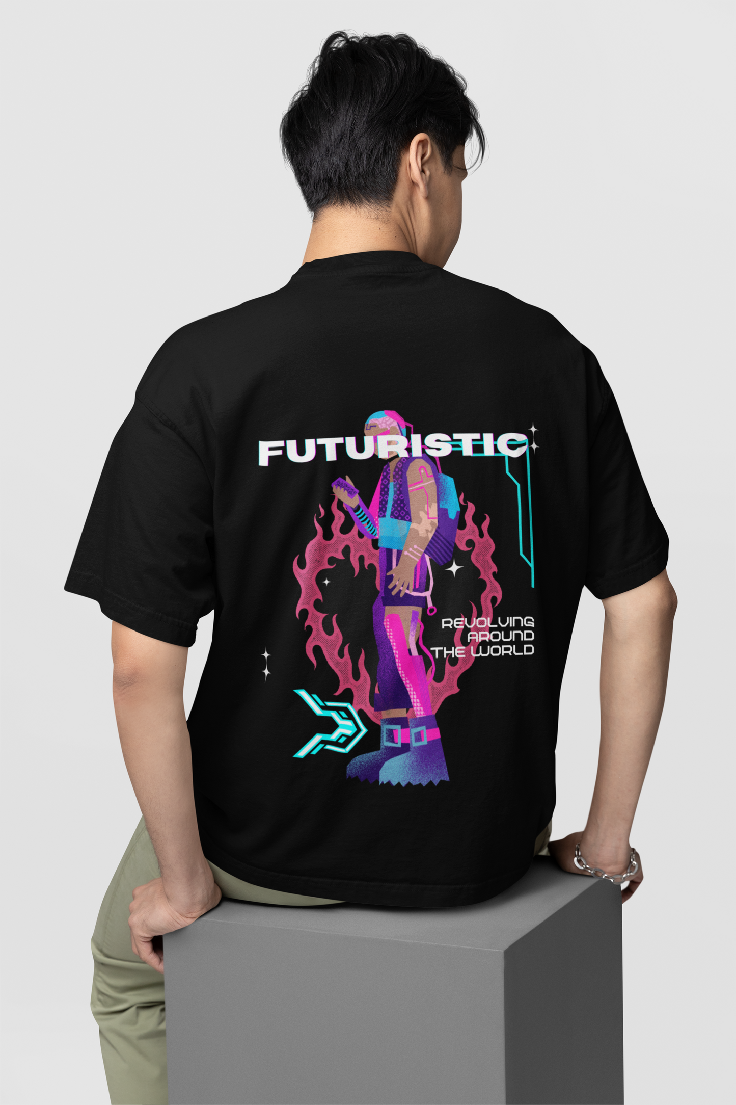 Futuristic Oversize Black T-shirt