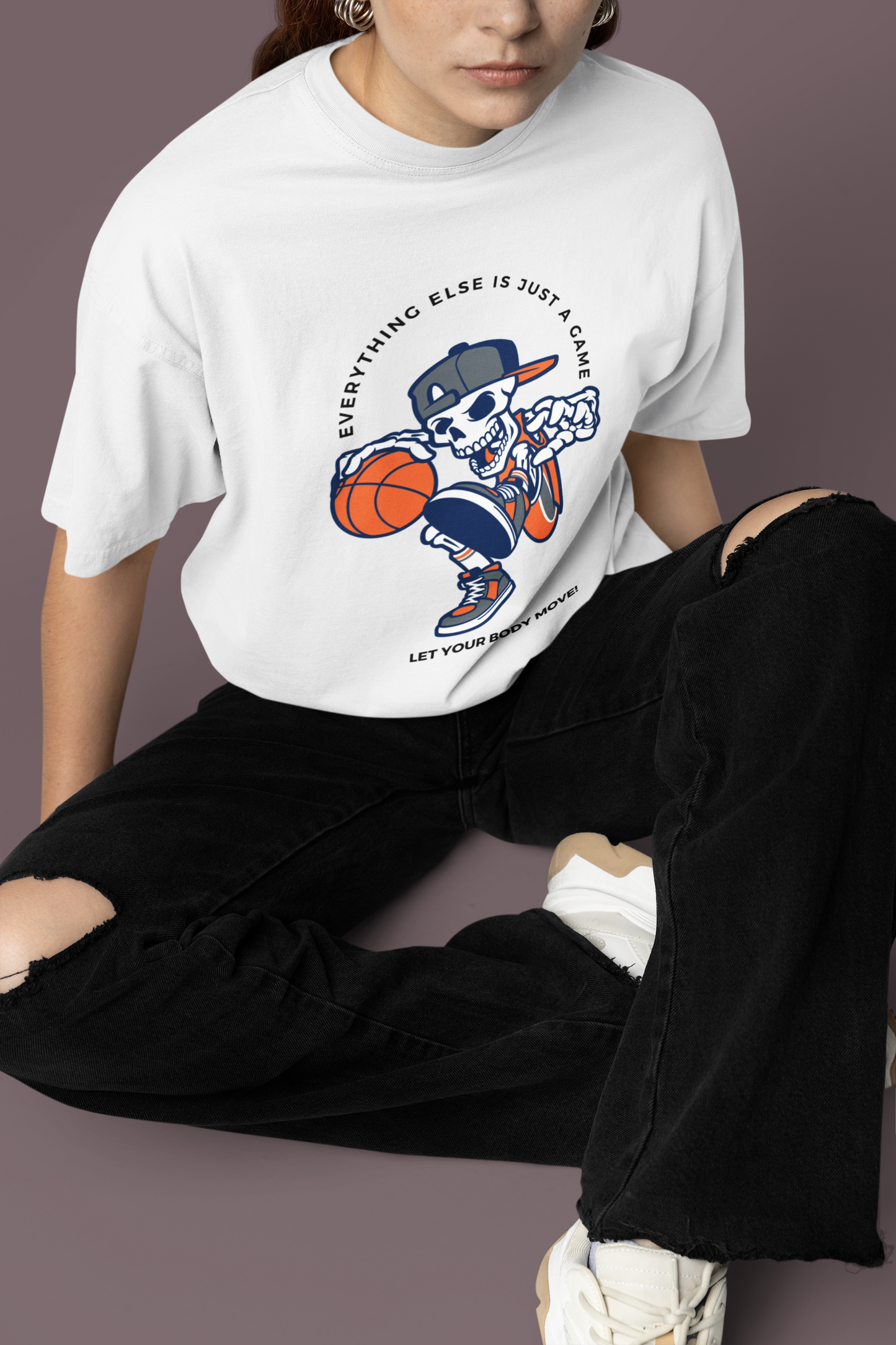 Just A Game Oversize Off-White T-shirt