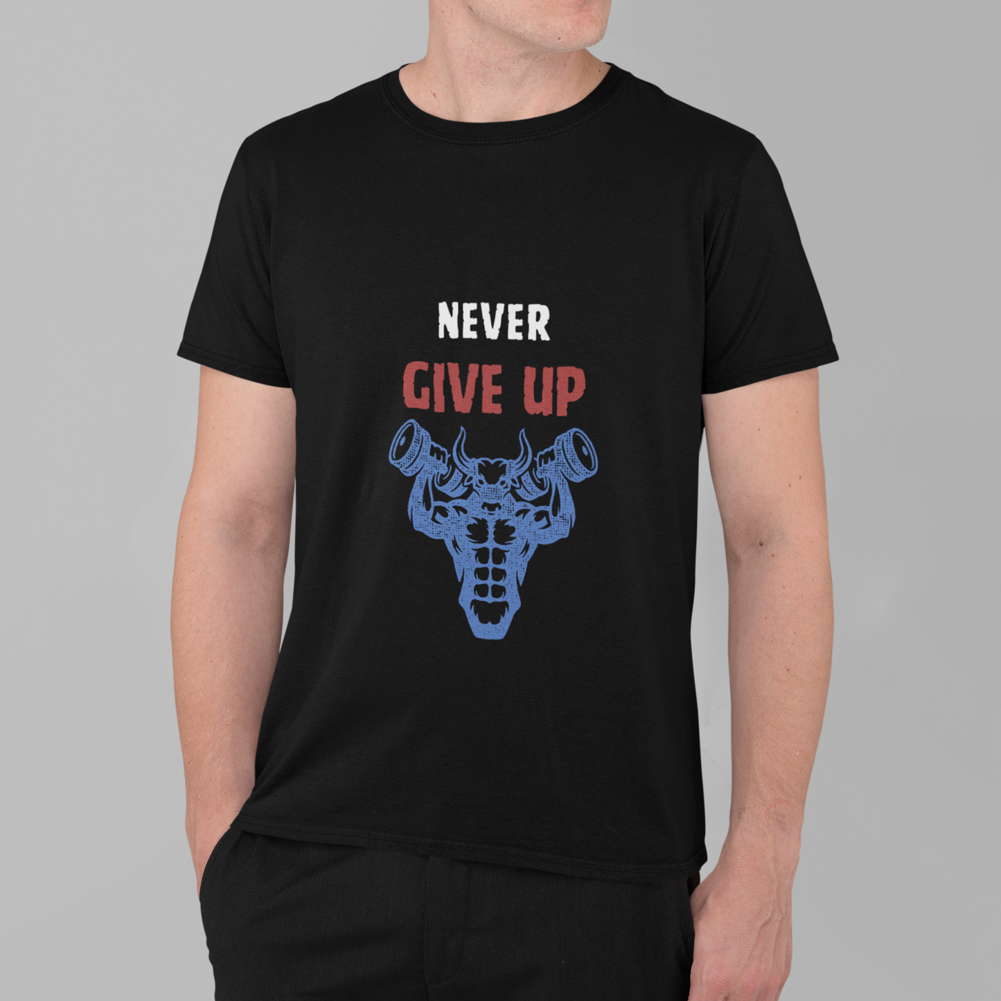 Never Give Up Black Platinum T-shirt