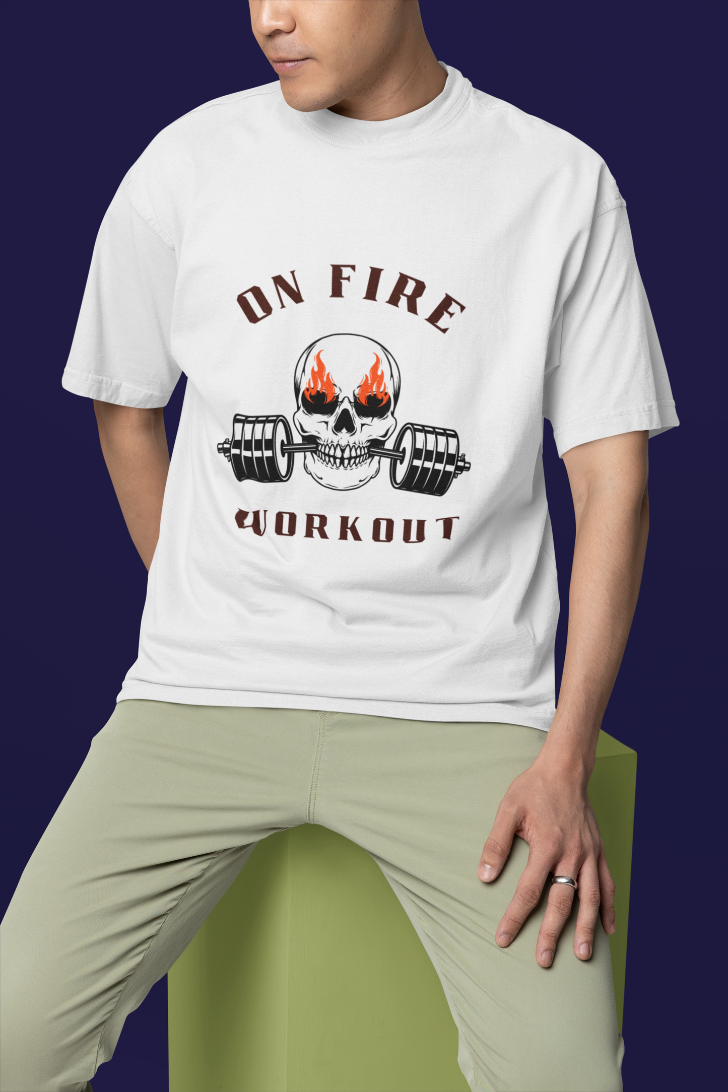 On Fire Off-white Oversize T-shirt