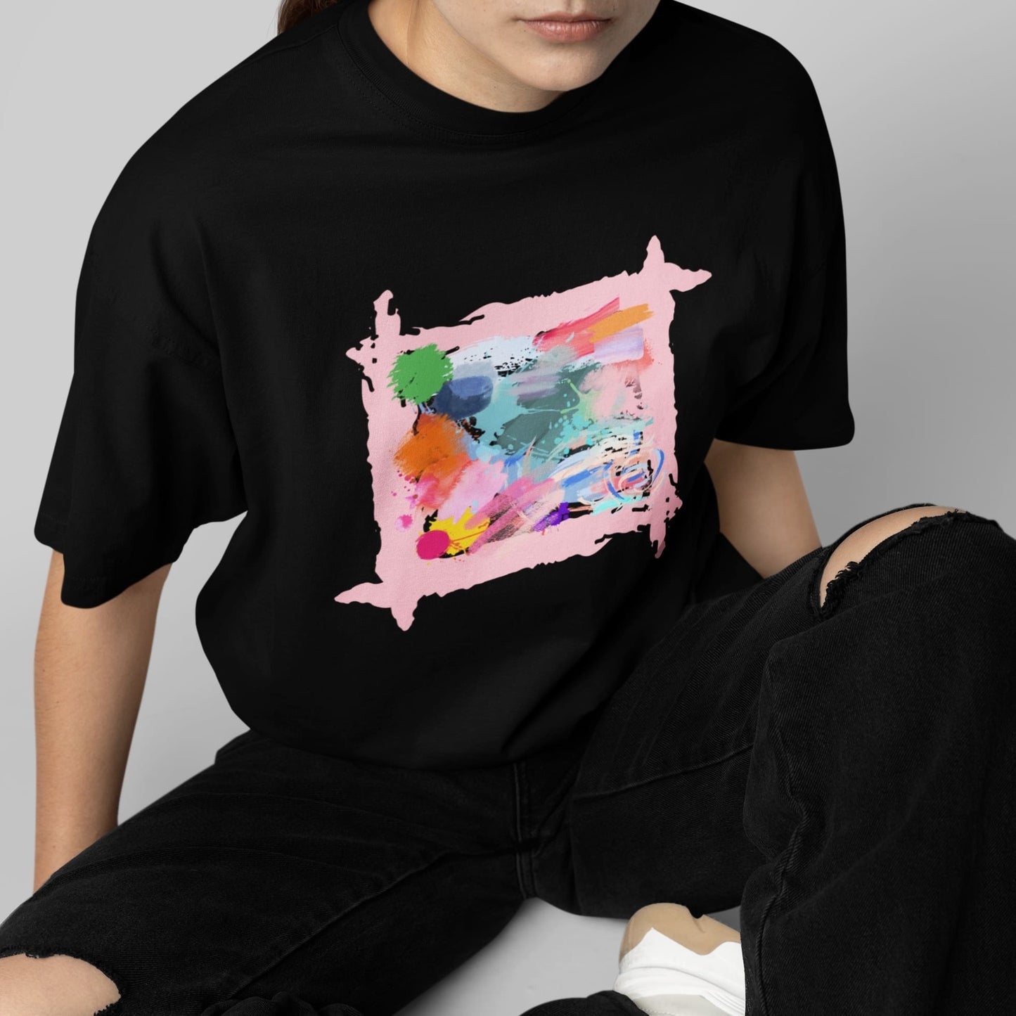 Splash Black Oversize T-shirt