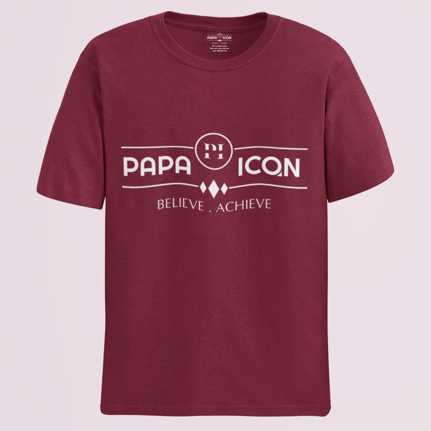 Papa Icon Logo Maroon Regular T-shirt