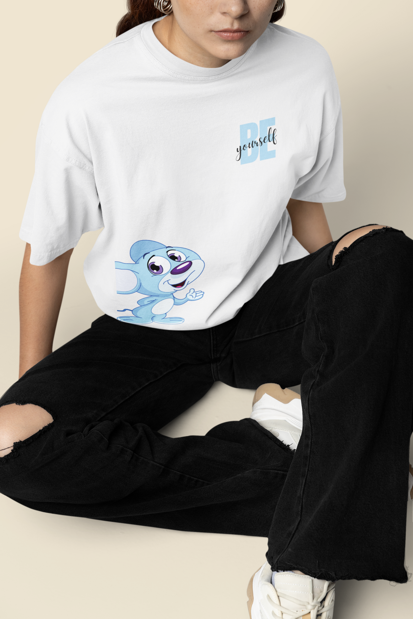 Be You Off-white Oversize T-shirt