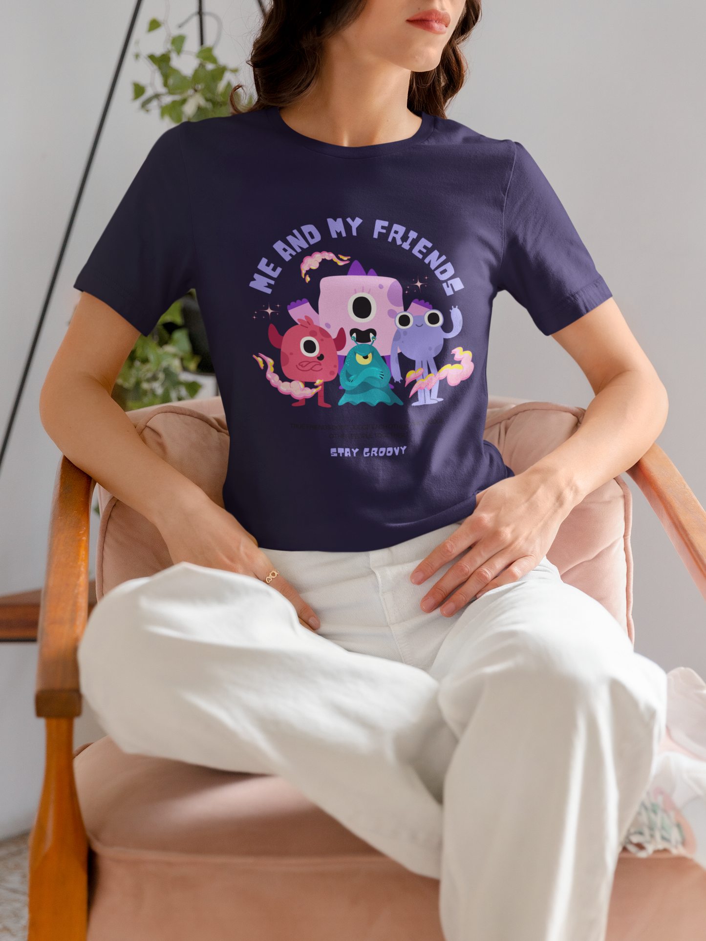 Friends Navy Blue Platinum T-shirt