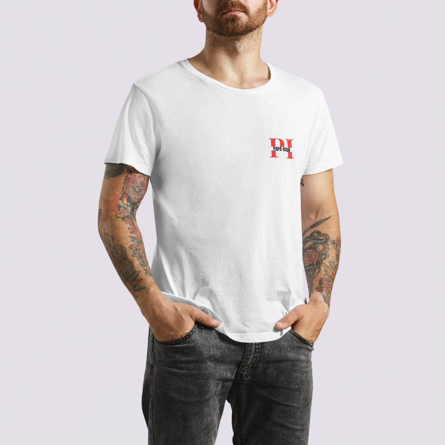 Papa Icon Logo White Platinum T-shirt