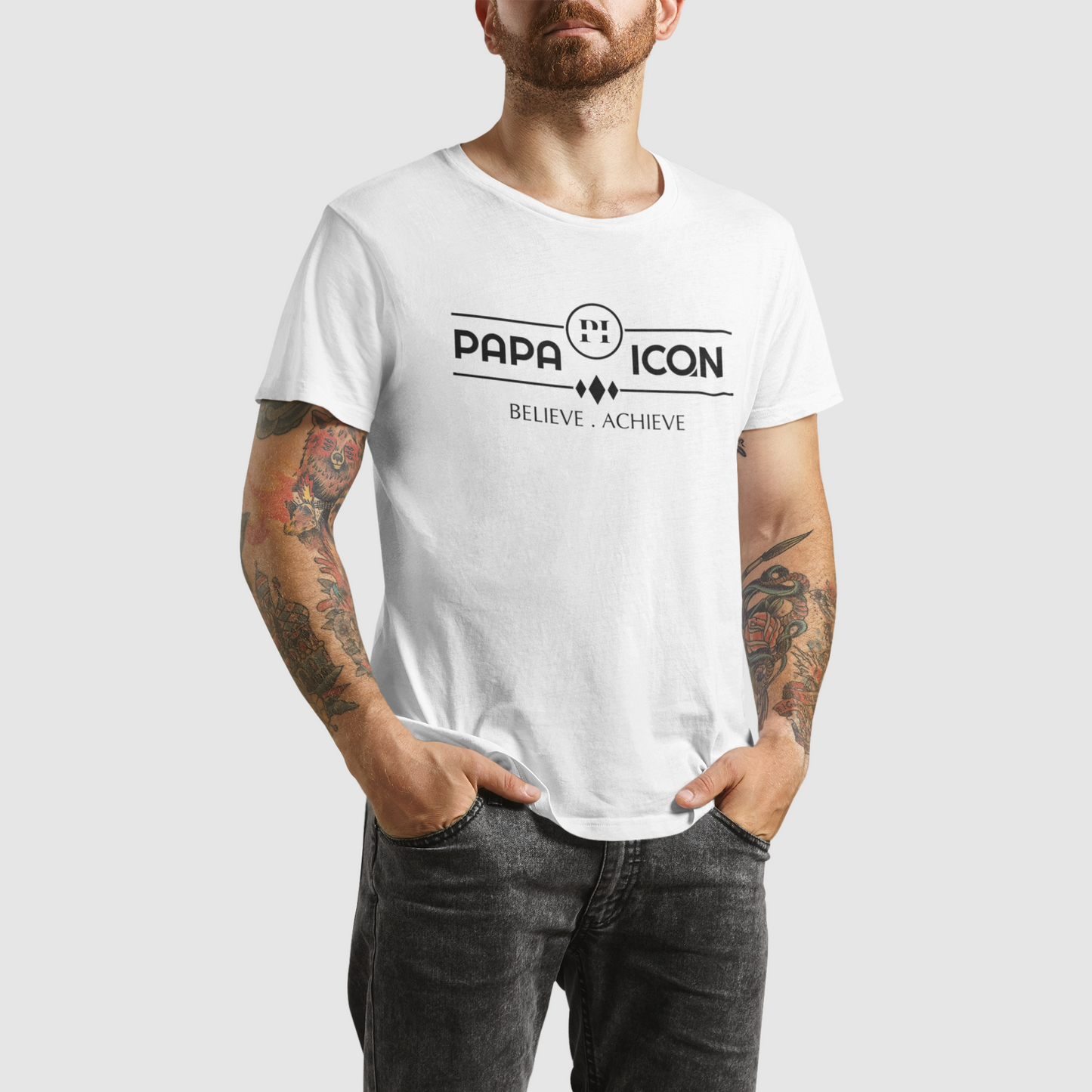Papa Icon Logo White Platinum T-shirt
