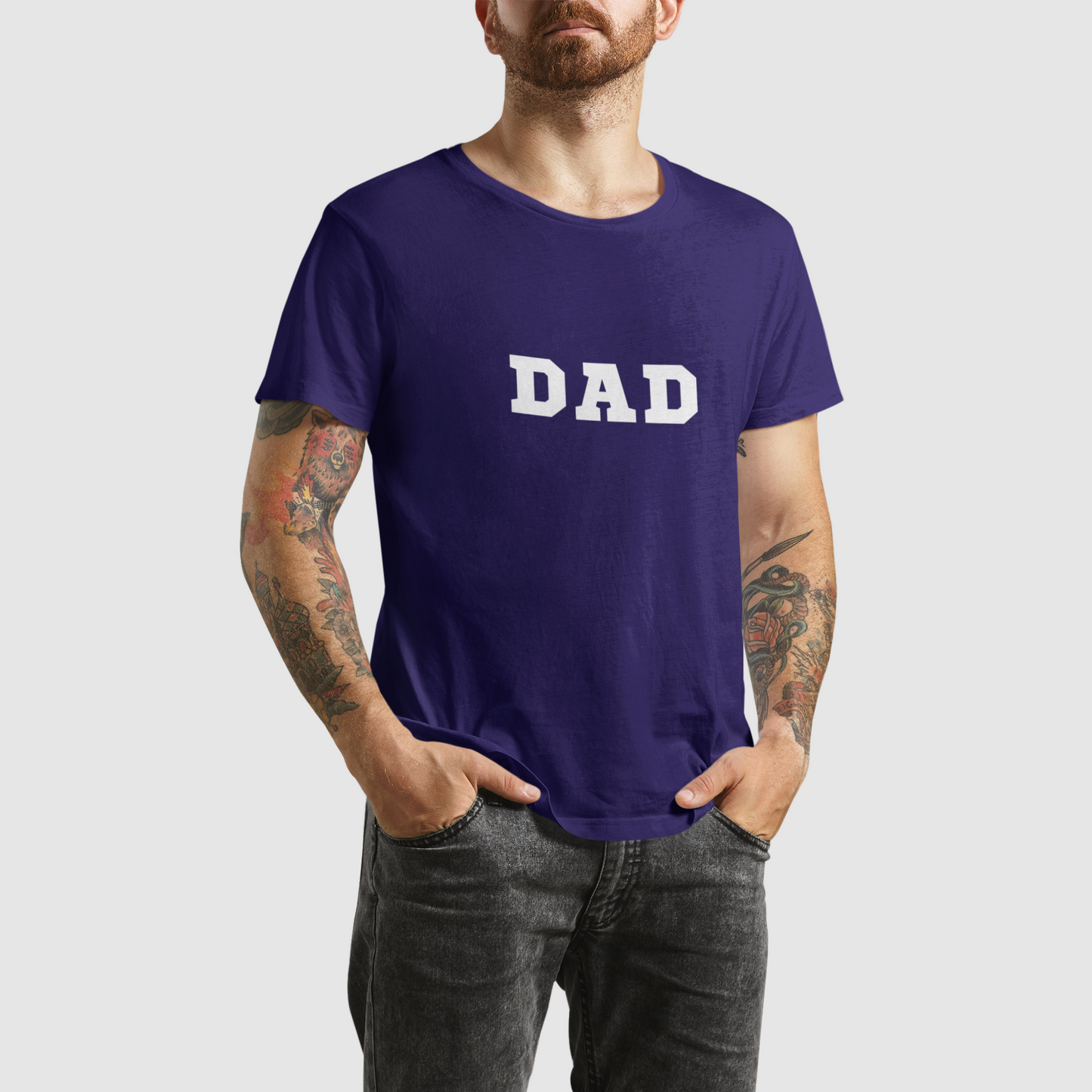 Minimal Dad Navy Blue Platinum T-shirt