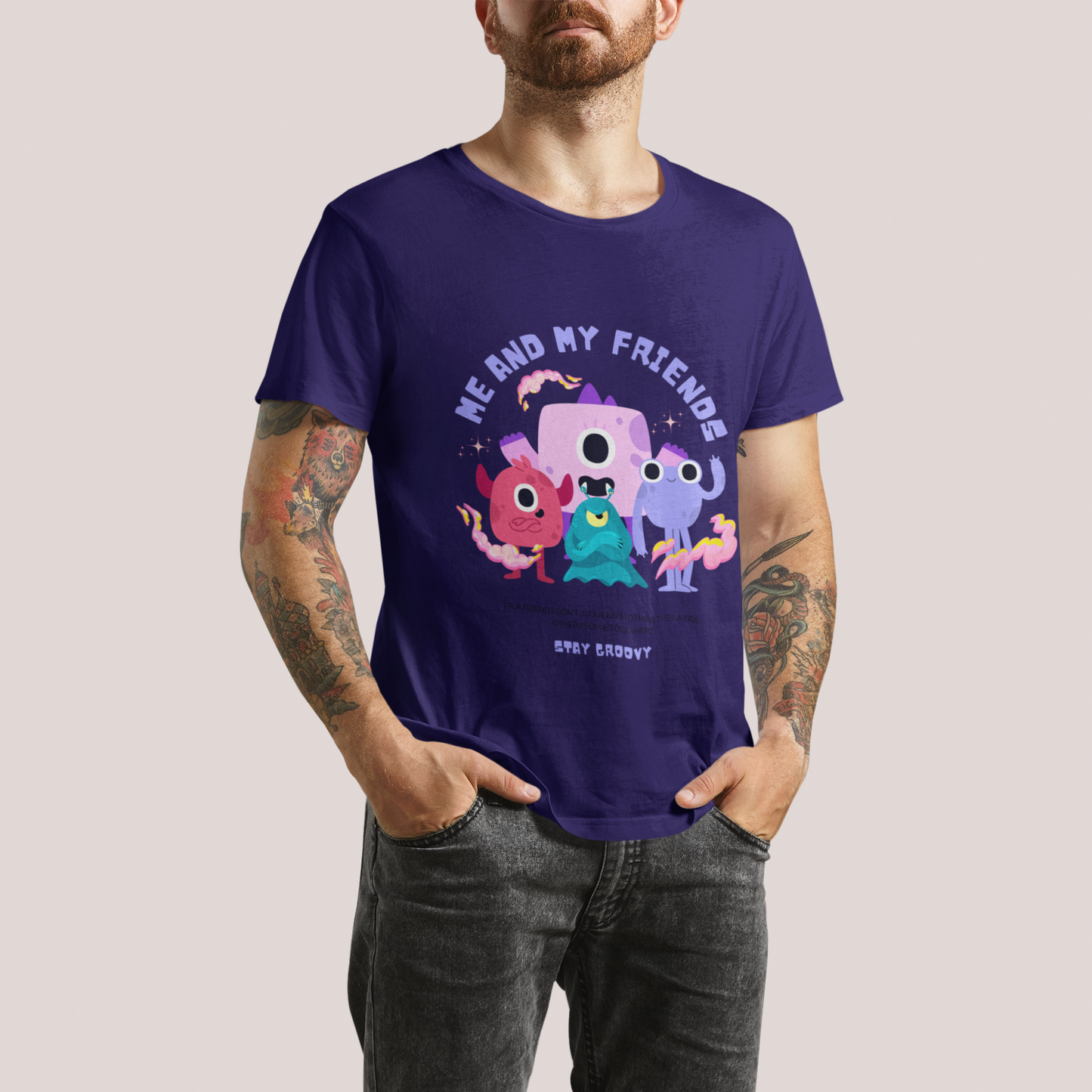Friends Navy Blue Platinum T-shirt