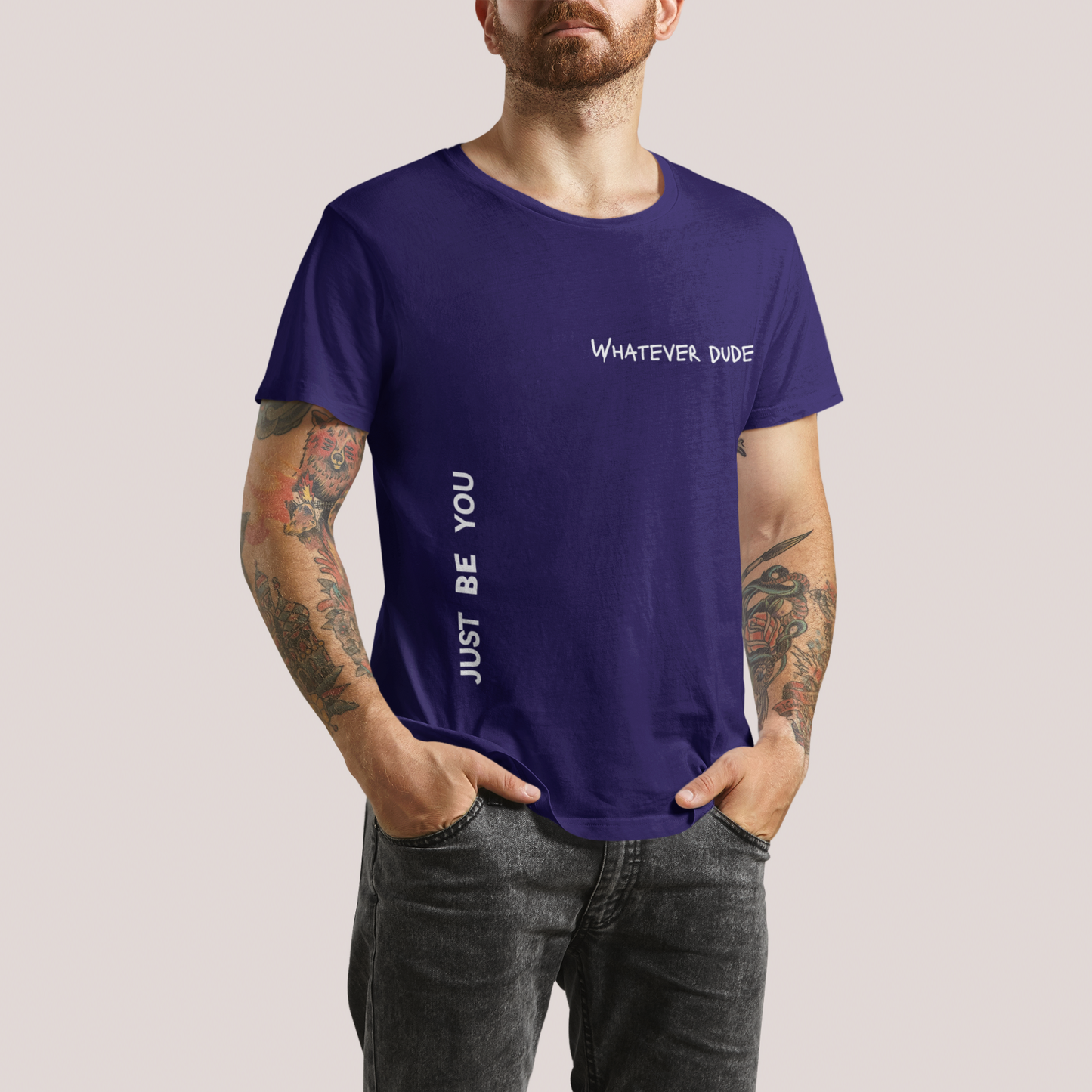 Whatever Navy Blue Platinum T-shirt