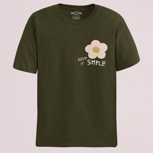 Simple Bottle Green Regular T-shirt