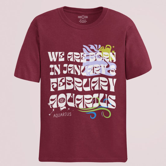 Maroon Aquarius Regular T-shirt