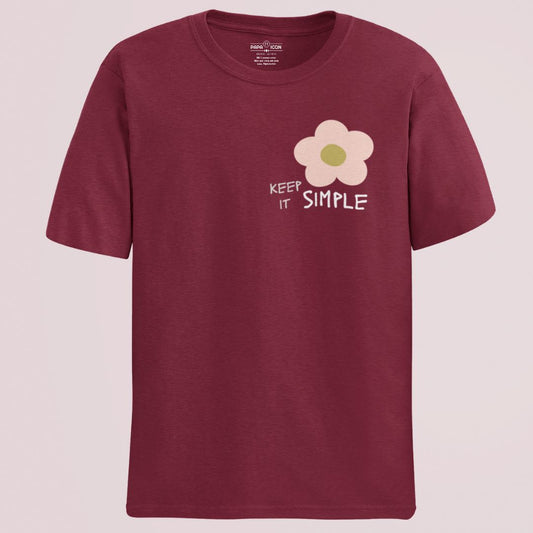 Simple Maroon Regular T-shirt