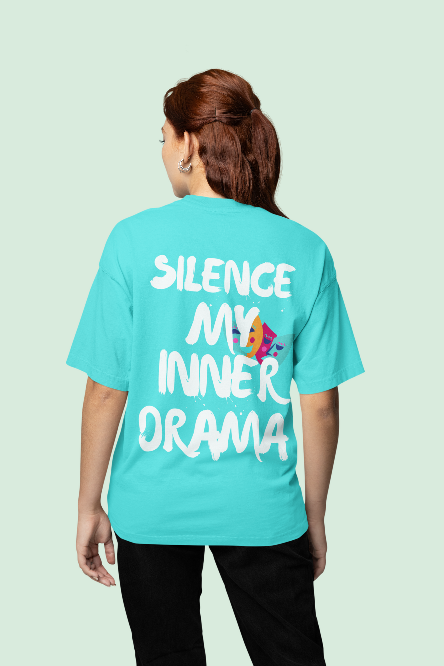 Drama Cyan Oversize T-shirt