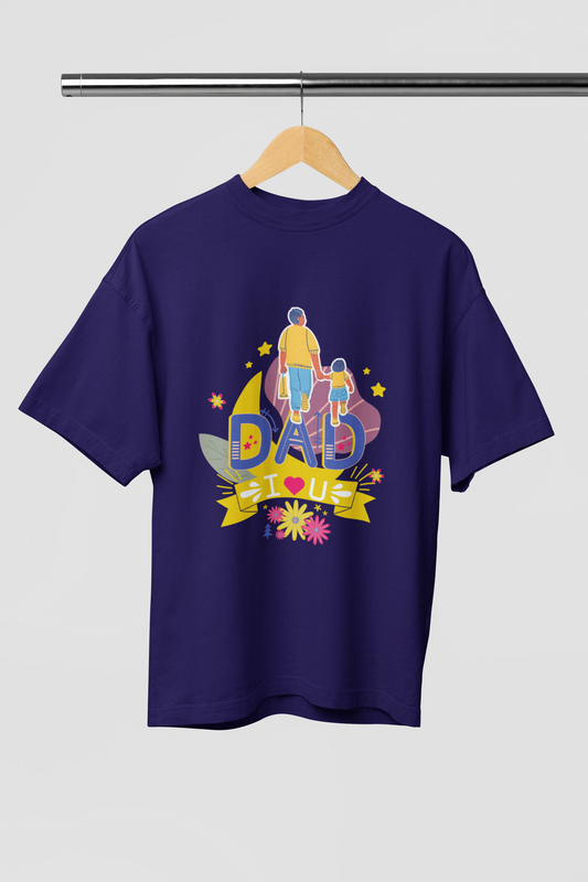 Dad Love Oversize Navy Blue T-shirt