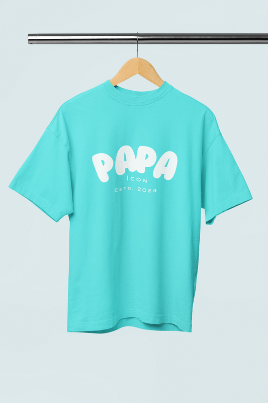 Papa Cyan Oversize  T-shirt