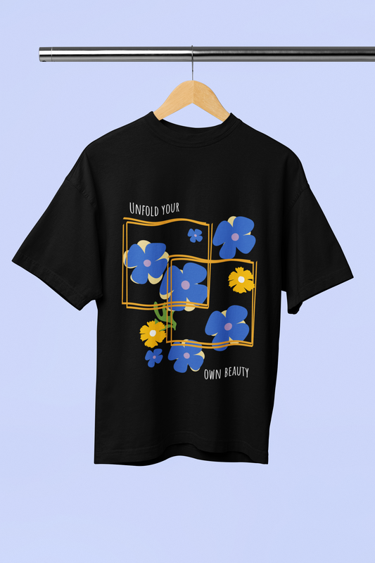 Unfold Black Oversize T-shirt