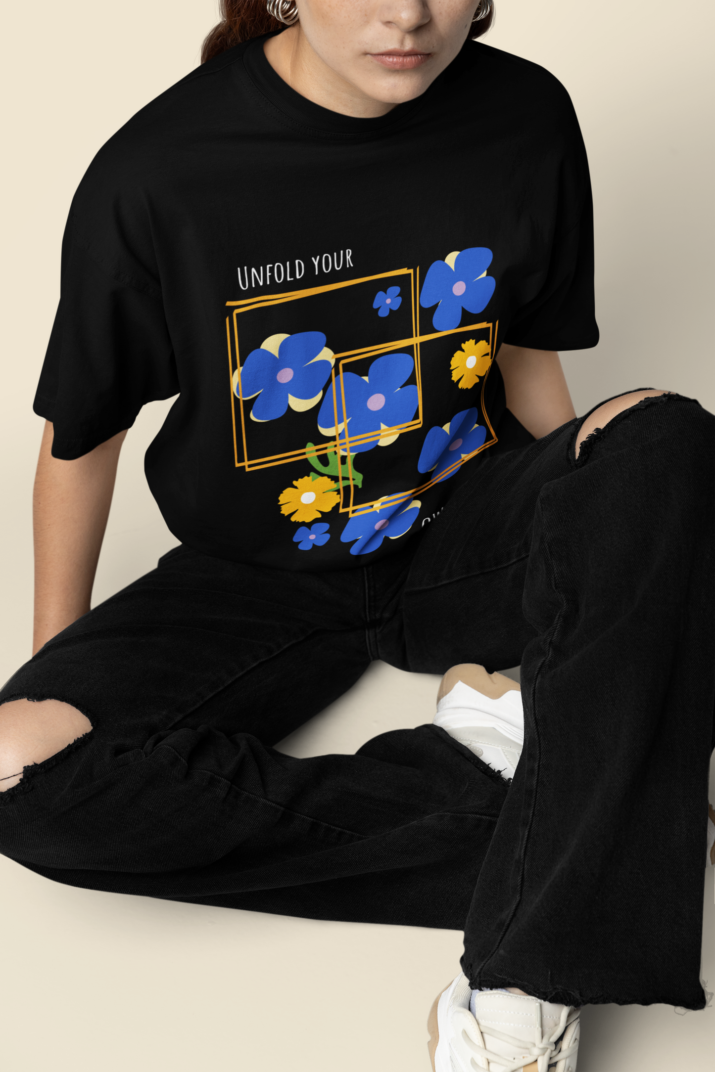 Unfold Black Oversize T-shirt