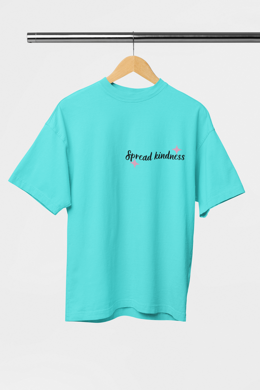 Simple Kindness Cyan Oversize T-shirt