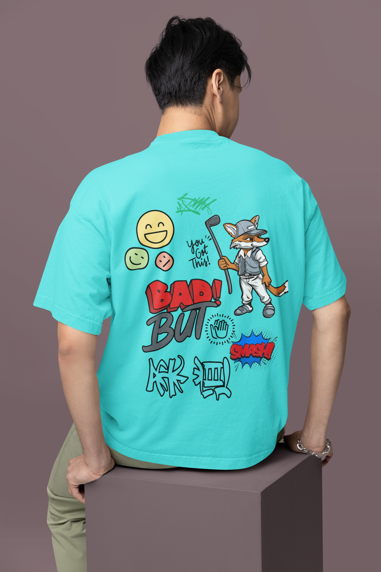 Smash Cyan Oversize T-shirt