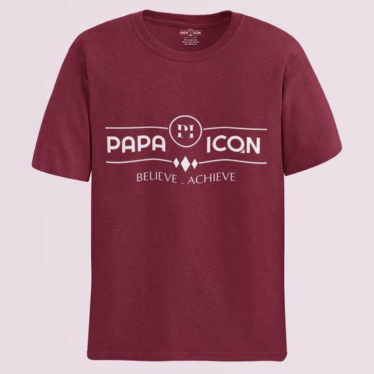 Papa Icon Logo Maroon Regular T-shirt